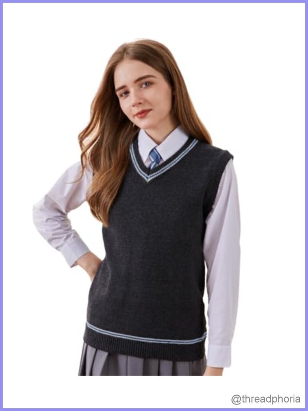Knitted Sweater Vest V-Neck Sleeveless Pullover Halloween Cosplay Cardigan